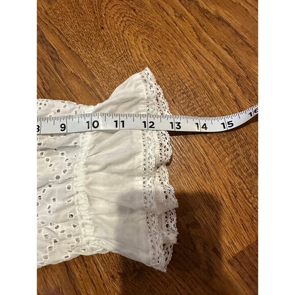 Madewell Women's Pintuck Ruffle Puff Sleeve Cotton Top – White – Size Small - Picture 8 of 8